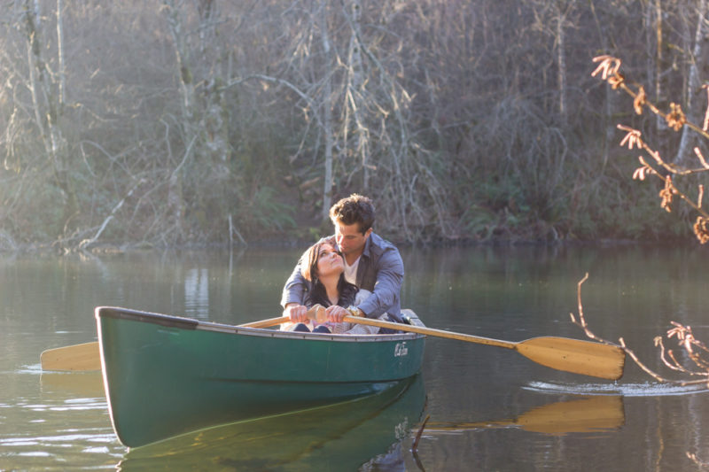 romantic couple on lake