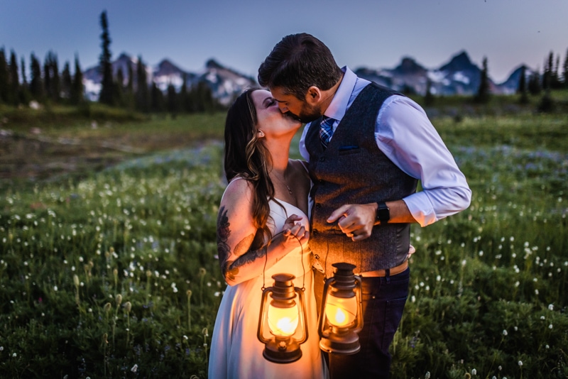 Washington adventure elopement lanterns